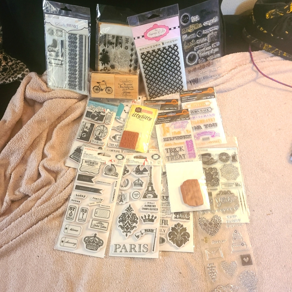Gigantic Bundle of rubber stamps with over 120 misc stamps